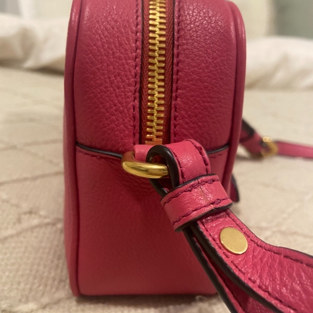 Prada Vitello Phenix Leather Peonia Pink Shoulder Camera Bag 1BH103 - Picture 3 of 15